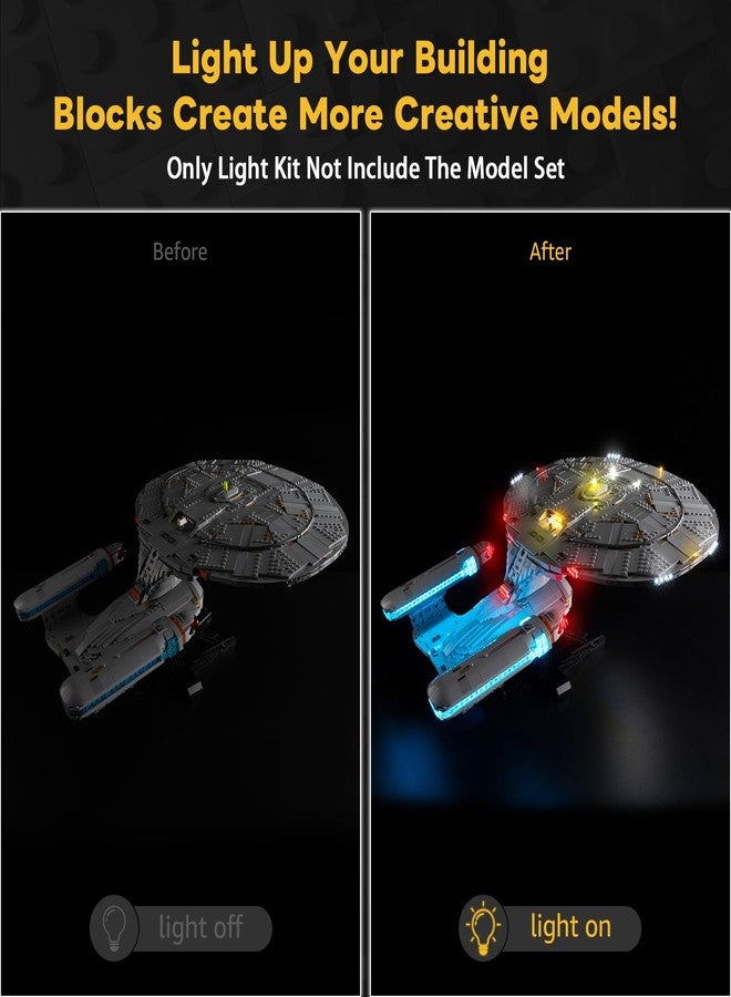 Kyglaring طقم إضاءة LED من Kyglaring متوافق مع مجموعة بناء Lego USS Enterprise NCC-1701-D 10356 - تعتيم ودقة ألوان محسّنة بجودة احترافية (الإضاءة فقط) - Image 3